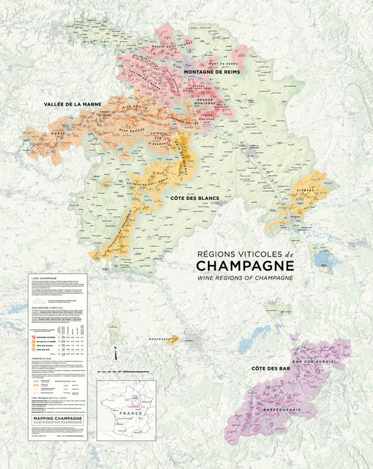 Mapping Champagne- Wine Regions of Champagne Map