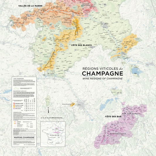 Mapping Champagne- Wine Regions of Champagne Map